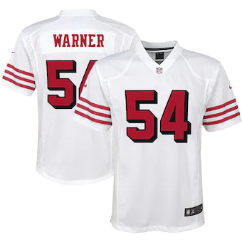 youth nike fred warner white san francisco 49ers alternate 